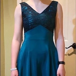 FREE SHIPPING! Sz 6 NWT Black/Teal Formal Dress